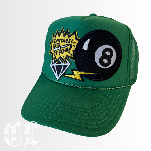 Snitches Get Stitches Patched Trucker